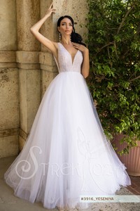 Свадебное платье  Есения А-силуэт, С открытой спиной, Легкие